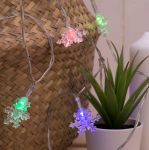 Светодиодная гирлянда на батарейках "Снежинки" 20Led 3м 