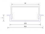 Встраиваемый профиль для светодиодной ленты (ширина 40мм высота 7мм) с рассеивателем