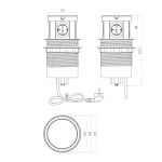 Вертикальный блок розеток: 4xSCHUKО+4хUSB+беспроводная зарядка