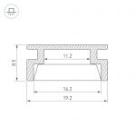 Алюминиевый профиль, встраиваемый в пол, 19х8,5мм с матовым экраном, 2м