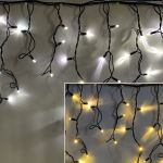 Гирлянда Бахрома 2 x 0,6м 80Led с защитой от влаги IP65 КАУЧУК, БИКОЛОР (тёплый/холодный)