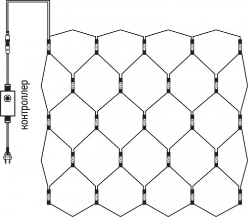 Гирлянда Сетка 2х3м 432Led с защитой от влаги IP67 (Каучук)