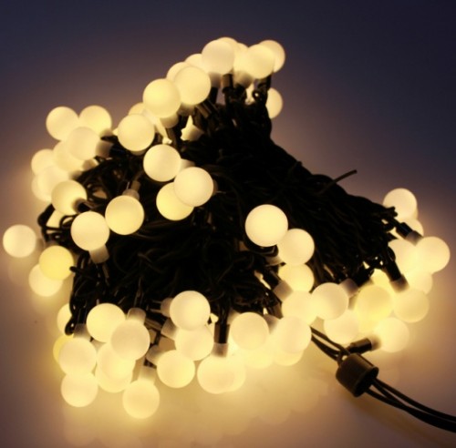 Гирлянда Шарики 25мм 100Led 15м с защитой от влаги IP65 (каучук)