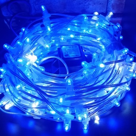 Гирлянда для деревьев КЛИП-ЛАЙТ с мерцанием 12V (с трансформатором) 30м  Синий
